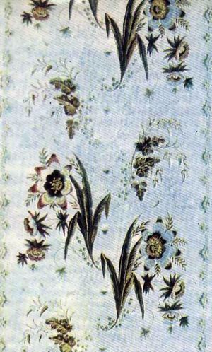 Французские обои ручной печати. 1800 г.