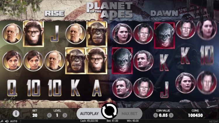 Игровой автомат «Planet of the Apes» в казино Вулкан Делюкс